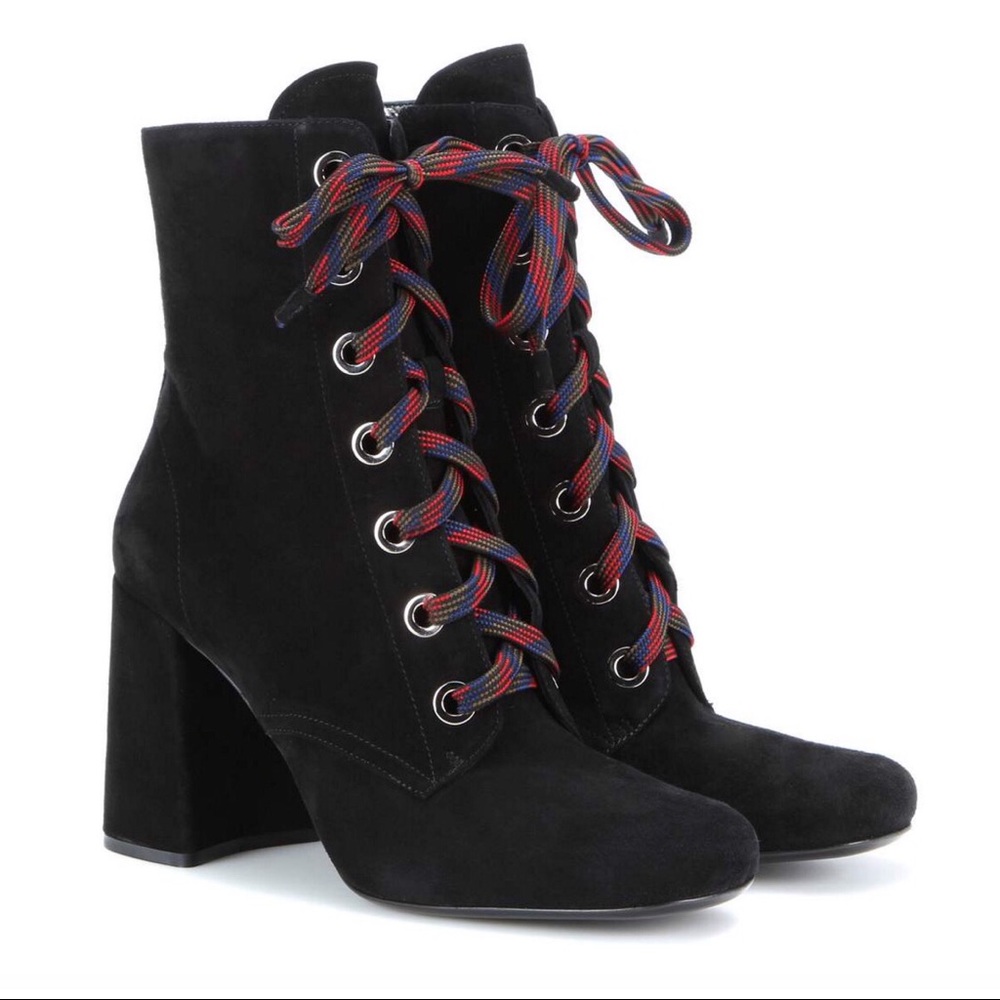 Prada Lace-Up Ankle Boot